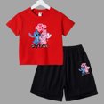thumbnail image 3 of Nuevo conjunto de camiseta y pantalones cortos de verano con dibujos animados de Disney, bonito Stitch Angel para niños y niñas, ropa de algodón para niños, conjunto informal de 2 piezas para niños, 3 of 5
