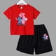 thumbnail image 3 of Nuevo conjunto de camiseta y pantalones cortos de verano con dibujos animados de Disney, bonito Stitch Angel para niños y niñas, ropa de algodón para niños, conjunto informal de 2 piezas para niños, 3 of 5