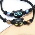 thumbnail image 4 of SIEYIO Cat Bead Wristband Carved Cat Bracelet Braided Rope Cat Hand Chain Bracelets for Men Women Jewellery Holiday Ornament, 4 of 17