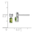 thumbnail image 3 of 925 Sterling Silver Rhodium-plated Peridot Earrings; for Adults and Teens; for Women and Men, 3 of 3