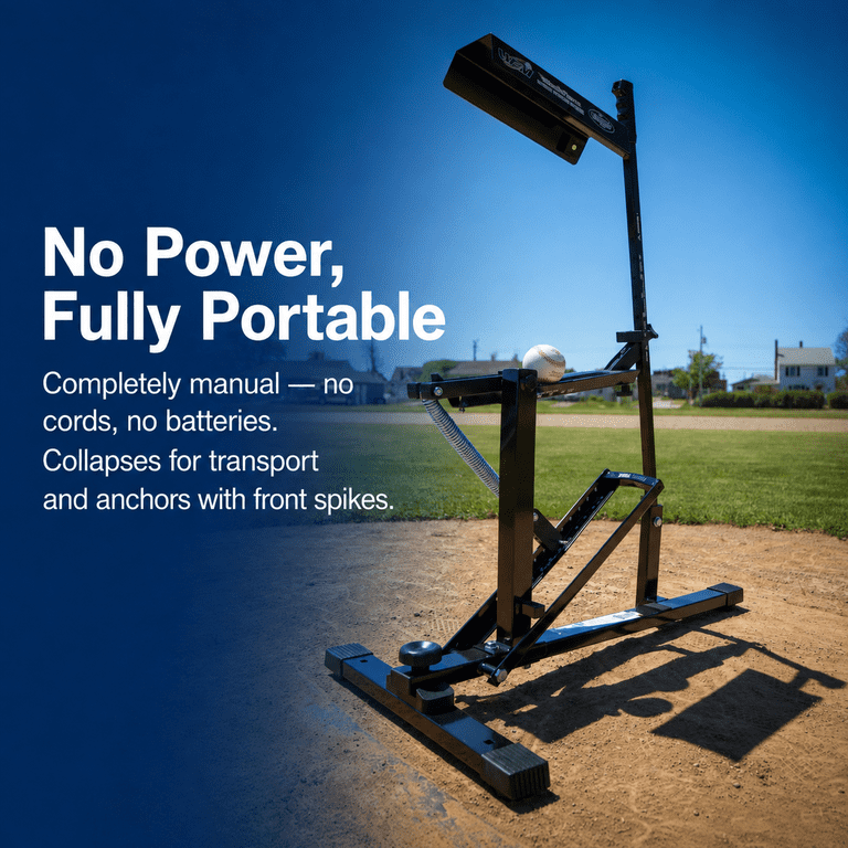 Louisville Slugger Black Flame Pitching Machine, Manual, Up to 50