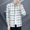 thumbnail image 3 of Camisa de vestir para hombre, camisas formales de oficina a cuadros para hombre, camisas de negocios de algodón a la moda 2024, oferta, estilo coreano, corte ajustado, trendyol genial, 3 of 5