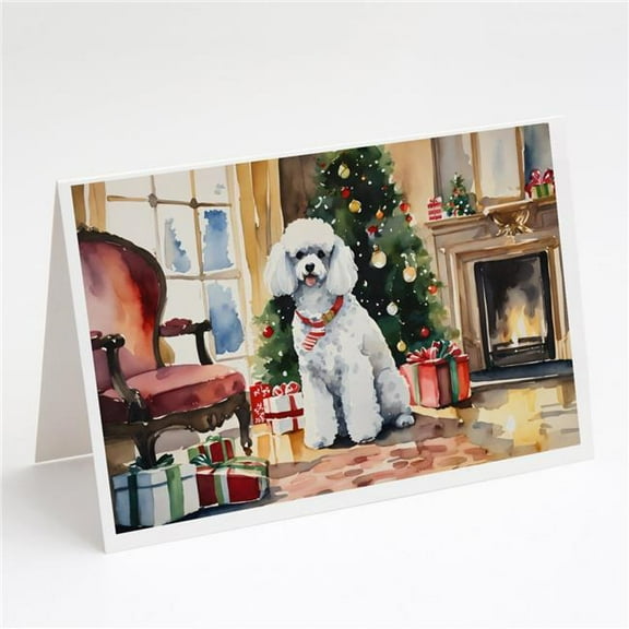 Poodle Cozy Christmas Greeting Cards Pack of 8 7 in x 5 in