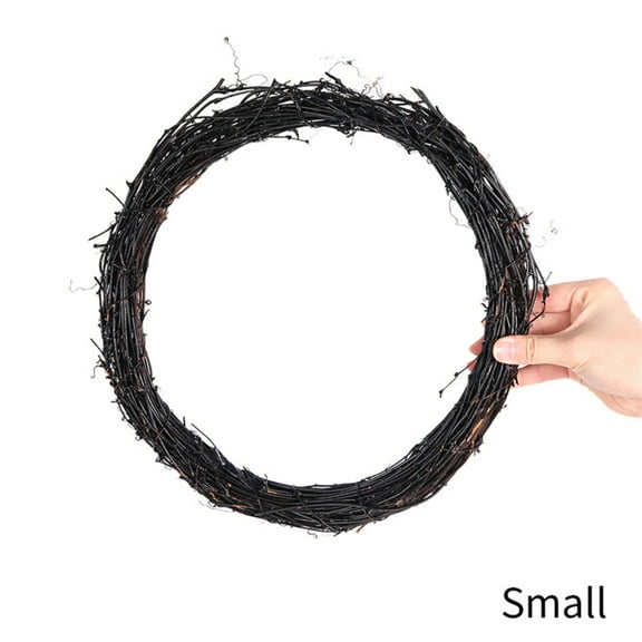 Halloween Black Vine Ring Wooden Wreath Halloween Tree Decor Festival Hanging Garland DIY Wall Door Wreath Decorative Wreath Ring Branch Pendant