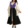 thumbnail image 2 of RKSTN Renaissance Dress Women Color Block Bell Sleeve Lace up Corset Front Maxi Theater Performance Halloween Dress with Corset Robe, 2 of 7