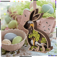 thumbnail image 3 of Hollow-Out Ornament, Wooden Bunny, Wall Sculpture, Wooden Decorations, Easter Wooden Adornments Wood, 3 of 6