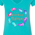 thumbnail image 4 of Inktastic Flip Flop Season Women's V-Neck T-Shirt, 4 of 5