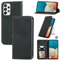 Dteck Shockproof Case for Samsung Galaxy A53 5G, Magnetic PU Leather Flip Back Cover Foldable Cover Card Holder Slot Stand for Galaxy A53 5G,Black