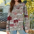 thumbnail image 5 of WTOBBY Women's Fashion Printed Long Sleeve Knitted Cardigan Button Down Jacket, Christmas Pattern Warm and Soft Outerwear for Casual and Party Wear,Pink 4XL, 5 of 7