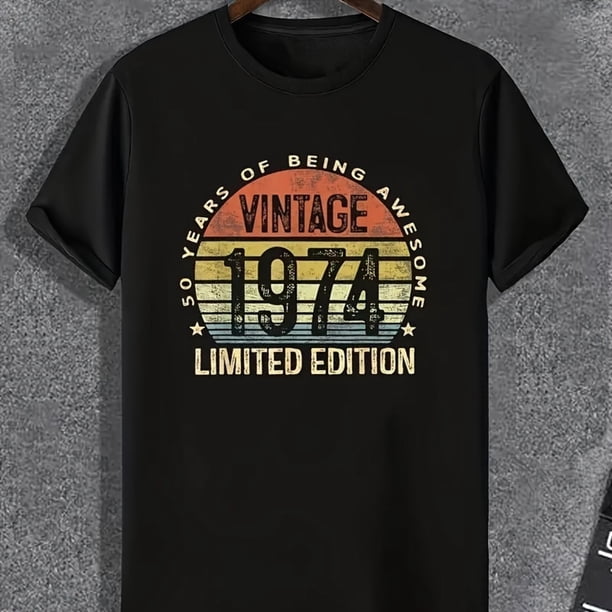 1pc Pegatina Edición Limitada de 1974 Adecuada para Camisetas, Sudaderas y Hoodies, Calcomanías para Hombres