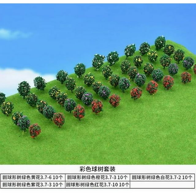 Miangastore 50pcs Miniature Scene Trees Plastic Model Building Trees Miniature Artificial Plants Railway Models Plants Fairy Garden Accessories