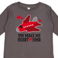 thumbnail image 4 of Inktastic Valentines Day Airplane Hearts Boys or Girls Long Sleeve Toddler T-Shirt, 4 of 5