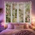 thumbnail image 2 of Trompe-L'oeil Cottage Window with Garden Path and Roses, Romantic Rustic for Nature Lovers, Faux Window Art, Housewarming Gift, Tapestry Wall Hanging for Living Room and Bedroom, 2 of 7