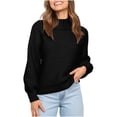 thumbnail image 2 of Levmjia Womens Sweater Soft Warm Winter Loose Blend Solid Color Turtleneck Long Sleeve Knit Top Casual Comfortable Wear, 2 of 8