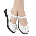 thumbnail image 3 of NOLDARES Girls Sparkle Dress Shoes Toddler Glitter Princess Flats Kids Mary Jane Girl Shoes for Wedding Party Dance(White,11.5-12 Years), 3 of 7
