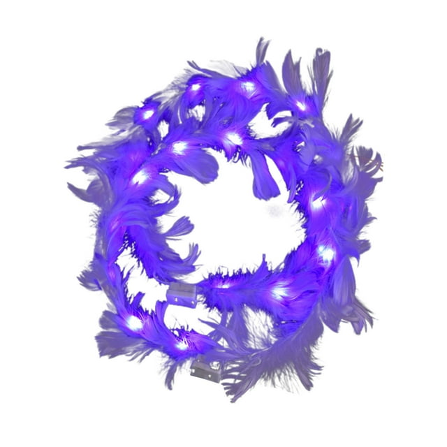 Clearance! Luminous Feather Headdress Garland LED Luminous Angel Feather Garland Colorful