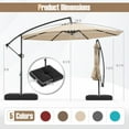 thumbnail image 3 of Gymax 10 FT Offset Hanging Umbrella w/ Base Patio Cantilever Umbrella 360° Rotation Beige, 3 of 8