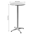 thumbnail image 2 of Dwellnix Modern Round Dining Table with X Base, 23.62" Stainless Steel Top, Aluminum Column – Lightweight Metal Table for Cafe, Bistro, Patio, Easy to Clean, Weather-Resistant, 2 of 11