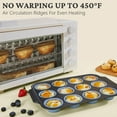 thumbnail image 4 of HONGBAKE Silicone Muffin Pan with Metal Frame, 12 Cup Muffin Tin for Cupcakes & Egg Bites, Nonstick Non-Toxic Bakeware, Blue, 4 of 8