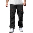 thumbnail image 3 of Men’s Elastic Waist Cargo Work Pants Casual Lightweight Wrinkle Free Outdoor Gym Sweatpants, 3 of 8