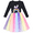 Rainbow Bunny, variant on Girls Dress Purple Easter Bunny Egg Hunt Heart Party Long Sleeve 4 Years