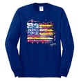 thumbnail image 2 of Wild Bobby, Colorful Neon Flag Hearts Love, Streetwear, Men Long Sleeve Shirt, Royal, Medium, 2 of 3
