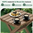 thumbnail image 4 of SERWALL Outdoor Small Folding Side Table, HDPE All Weather Adirondack End Table, No Assembly Required, Brown, 4 of 9