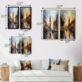 thumbnail image 4 of Designart "England City Skylineengland horizon V" England Framed Wall Art Set Of 2 - Yellow Landscapes Gallery Wall Frame Set For Home Decor, 4 of 7