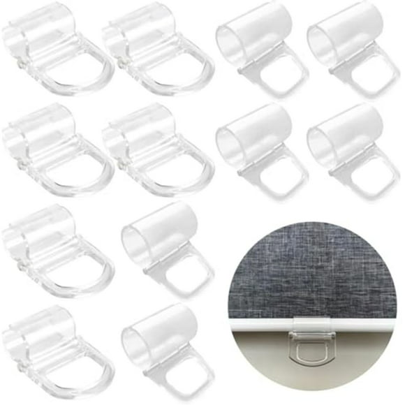 MYG ABS Transparent Roller Blind Pull-Down Clips 12-Pack Home Blind Accessories Easy Installation Secure Fit for Cordless Roller Shades Bathroom Office Classroom Restaurant
