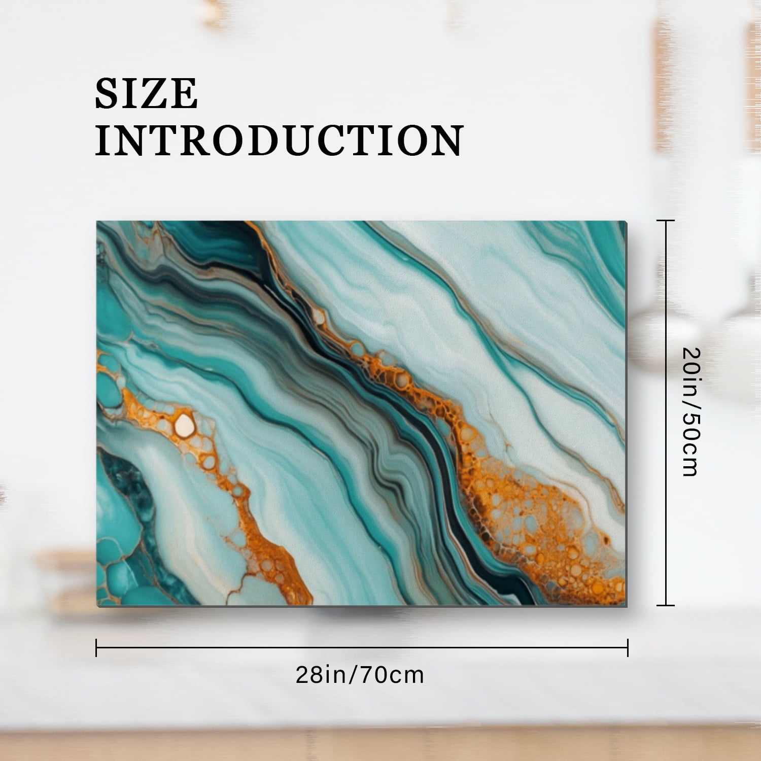 Cover for Gas Stove Top, Teal and Gold Marble Print Heat Resistant Stove Burner Covers, Glass Induction Cooktop Protector Mat for Kitchen RV (28×20 Inch)