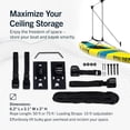 thumbnail image 2 of Kayak and Canoe Ceiling Hoist – Overhead Garage Storage Rack for Kayaks, Canoes, and Paddle Gear – Heavy Duty Pulley System Indoor Ceiling Mount, 2 of 7