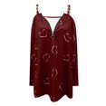 thumbnail image 5 of Blusa informal de manga larga con cuello en V y cremallera suelta con estampado de amor para mujer Pompotops  gfhjh5145, 5 of 5