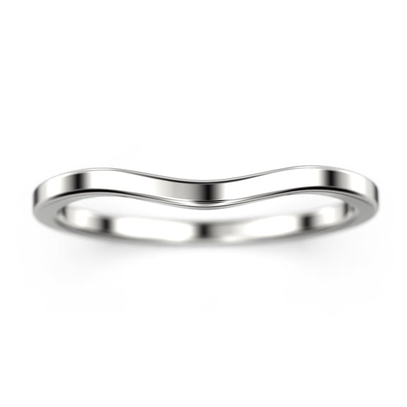 10k White Gold curved wedding band