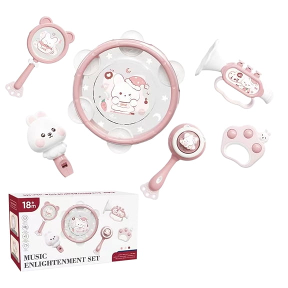 FastXmas Baby Rattles Toys 0-6 Months, Infant Sensory Teething Toys 3-12 Months, Montessori Toys Sensory Rattles & Teethers Newborn Shower Gift Girl