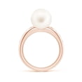 thumbnail image 2 of ANGARA Freshwater Cultured Pearl Ring with Flush-Set Diamonds in 14K Rose Gold for Women | June Birthstone, Birthday, Anniversary, Jewelry Gift for Women | Pearl Ring, 2 of 9