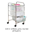 thumbnail image 5 of Honey-Can-Do 3-Drawer Plastic Storage Cart on Wheels,Silver, 5 of 5