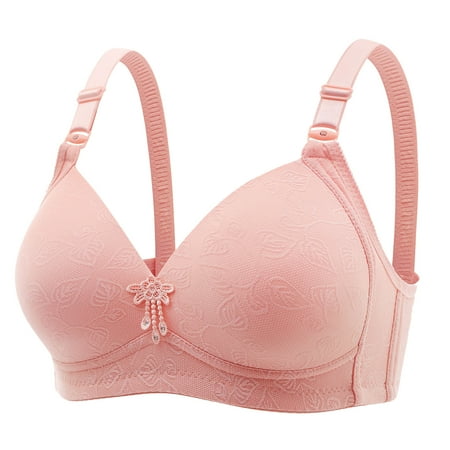 Comfy Bras Women No Underwire Bra Feature V-Neck Nursing Bra Style W-867 Orange 3XL