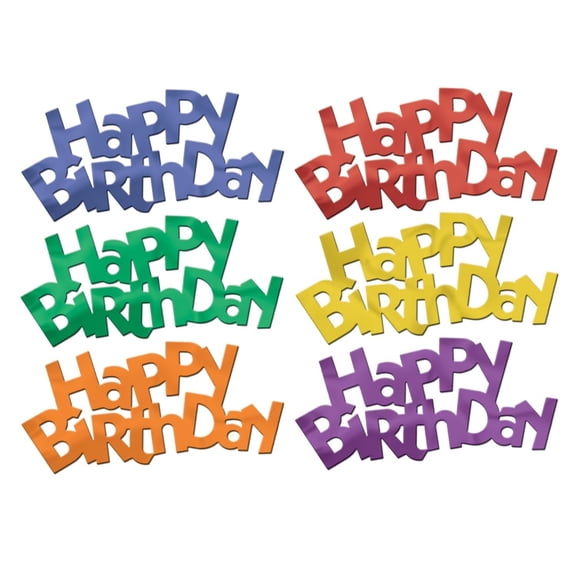 72 Pieces Beistle Jumbo Happy Birthday Confetti