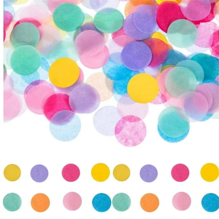 QZS Round Tissue Confetti,1 Pack Multicolor Circles Paper Tissue for DIY Craft,Rainbow Paper Circles for Birthday,DIY Crafts,Scrapbooking
