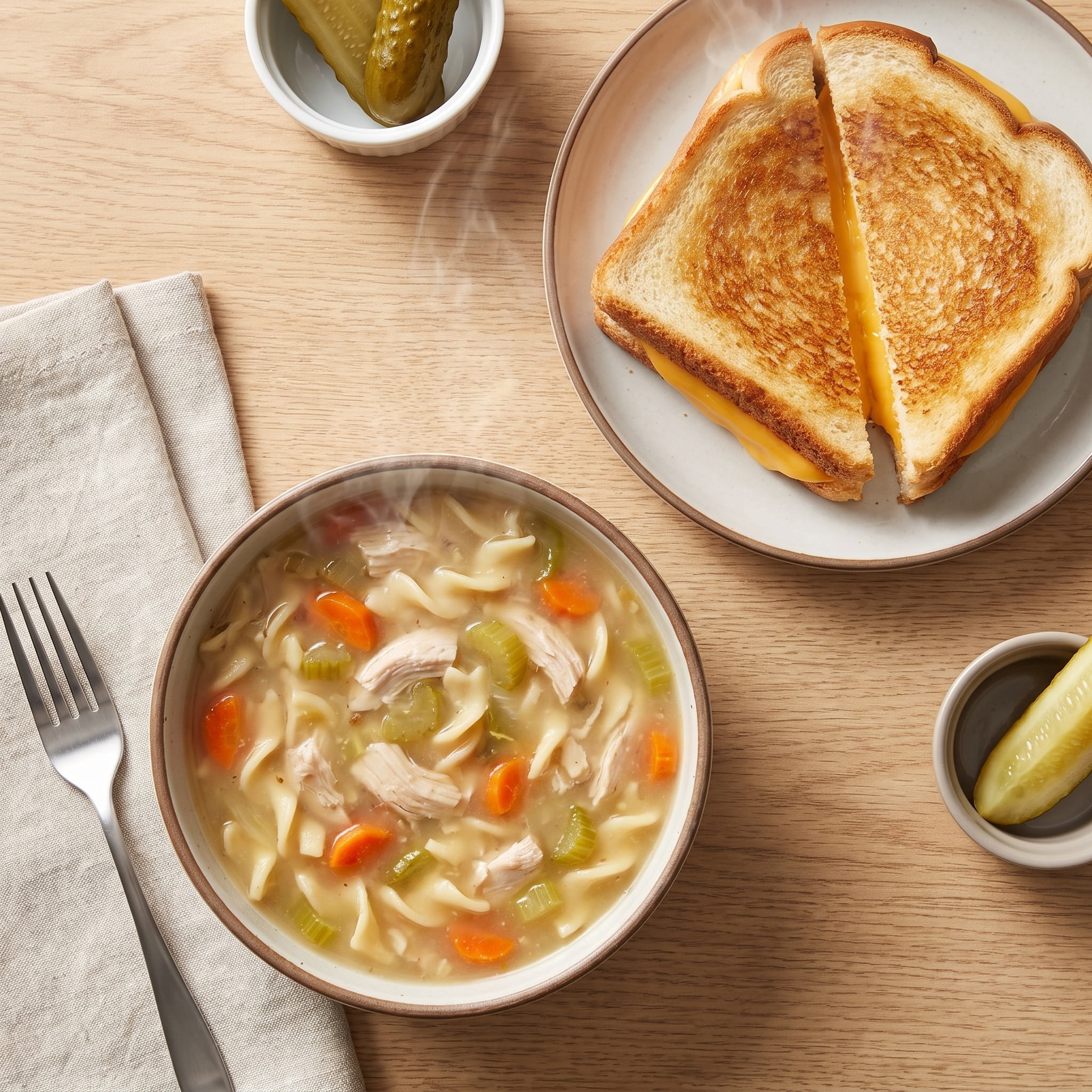 Chicken Noodle Soup and Grilled Cheese Meal Bundle