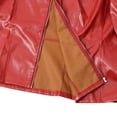 thumbnail image 3 of Leather Long Sleeve Jackets Zip Up Slim Fit Leather Cropped Coats Lightweight Leather Short Jacket for Women Wine Red XL, 3 of 8