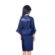 Bridal Party Robes w Bride, Bridesmaid, Maid of Honor & Flower Girl Prints, Toddler-4XL Size, Satin Getting Ready Robes