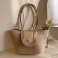 thumbnail image 4 of Bolsas de hombro tejidos de cuerda de algodón informales Bolsas de mano de gran capacidad para el trabajo (Beige) Likrtyny Para Estrenar, 4 of 9