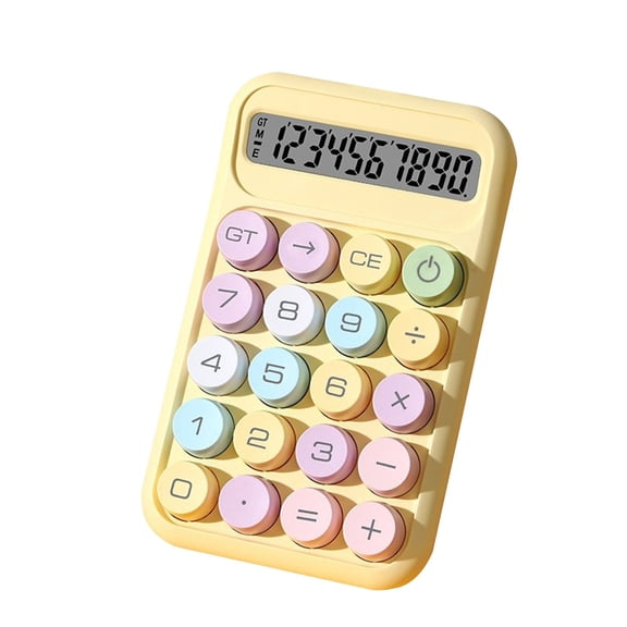 LAILLSH 2025 New Arrival Printer Yellow Portable Mechanical 10 Digit Calculator for Students — Compact Exam & Accounting Calculator with Mechanical Keys