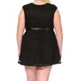 thumbnail image 3 of Women's Plus Size Sleeveless Lace Floral Elegant Cocktail Dress with satin belted, 3 of 6