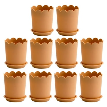 10 Sets Plastic Flowerpots Small Rose Planter Succulent Plant Nursery Pots