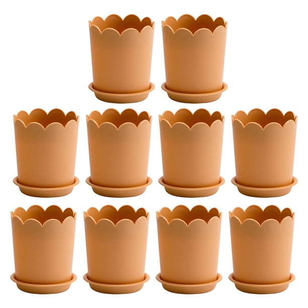 KAKOWELY 10 juegos de macetas de plástico pequeñas para rosas y plantas suculentas.