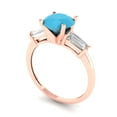 thumbnail image 2 of Three-Stone Engagement Ring for Women - 2ct Simulated Turquoise in 18K Rose Gold Promise Ring, 2 of 6