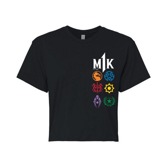 Mortal Kombat - Icon Stack - Juniors Cropped Graphic T-Shirt