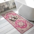 thumbnail image 3 of Hallway Runner Rug Indoor Outdoor 19.7"x63",Boho Pink Absorbent Non Slip Floor Rug,Middle Century Boho Geometric Abstract Southwestern Low Profile Door Mat for Double Door Kitchen Laundry Corridor, 3 of 9